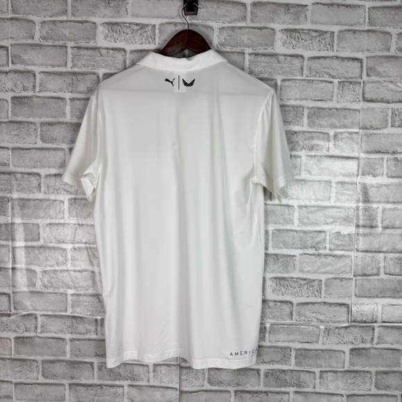 PUMA x Volition America White Performance Flag Pocket Golf Polo Mens SMALL - Picture 4 of 7